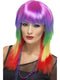Multi coloured Rainbow Rocker Wig